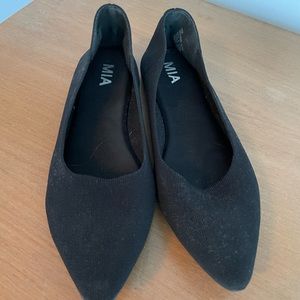 Mia black fabric flats.